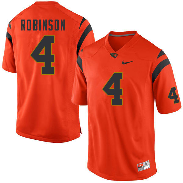 Men #4 Jaden Robinson Oregon State Beavers College Football Jerseys Sale-Orange
